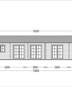 Wooden house JULIA (44+44mm), 103 m²