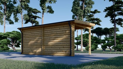Wooden shed with terrace KATERINA (28 mm)