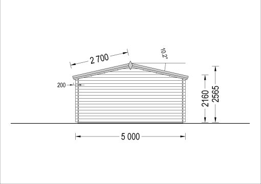 Wooden cabin MARTA (44 mm), 5x4 m, 20 m²