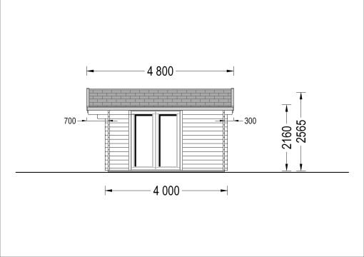 Wooden cabin MARTA (44 mm), 5x4 m, 20 m²