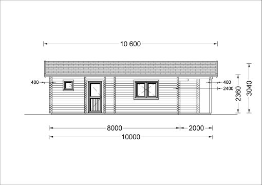 Wooden house MEGAN (66 mm), 60 m²