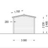 Wooden shed STRONGHOLD (44 mm), 3x6 m