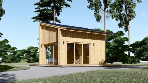Wooden house SOPHIA 20 m² (44 mm + wooden cladding)