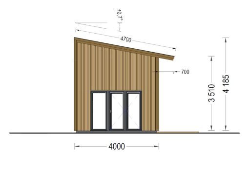 Wooden house SOPHIA 20 m² (44 mm + wooden cladding)