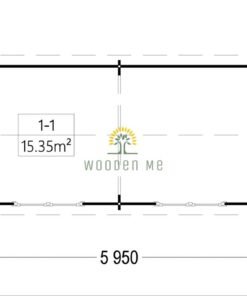 Wooden shed STRONGHOLD (44 mm), 3x6 m