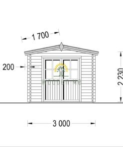 Wooden shed STRONGHOLD (44 mm), 3x6 m