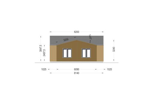 Wooden house Valeri 80 m² (44 mm + 19 mm wooden cladding)