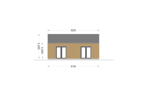 Wooden house Valeri 80 m² (44 mm + 19 mm wooden cladding)
