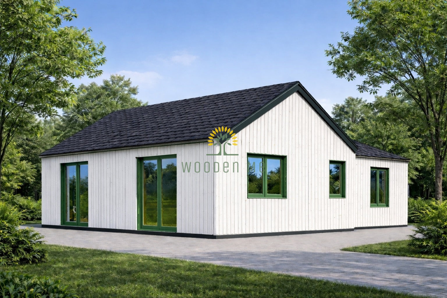 Wooden house Valeri 80 m² (44 mm + 19 mm wooden cladding)