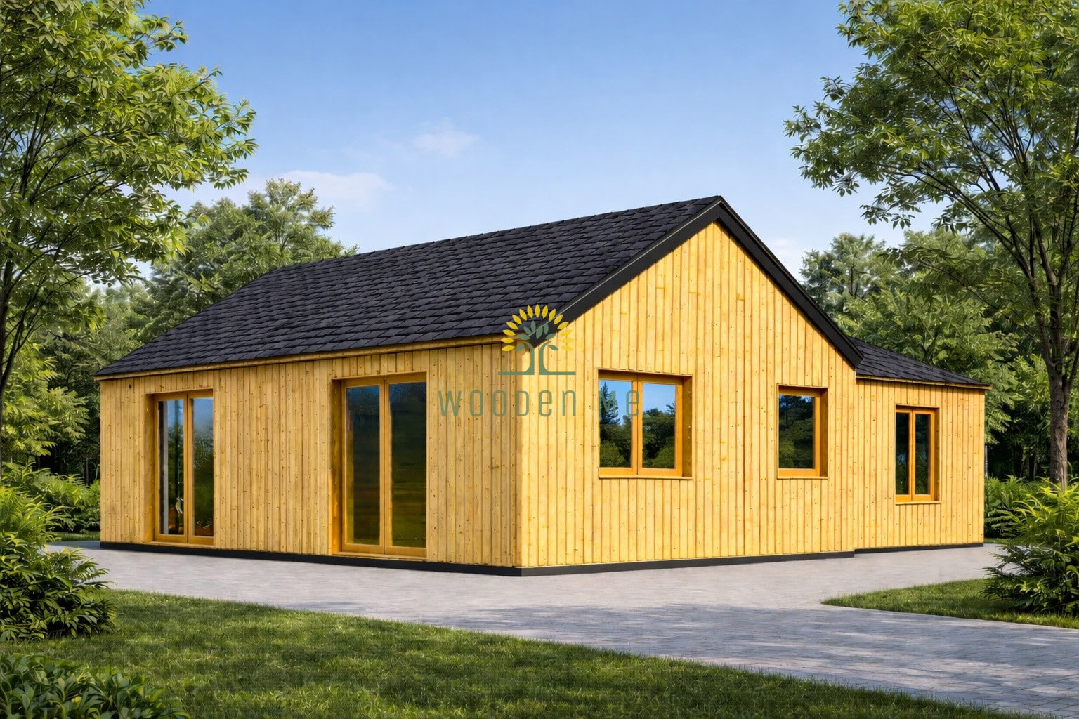 Wooden house Valeri 80 m² (44 mm + 19 mm wooden cladding)