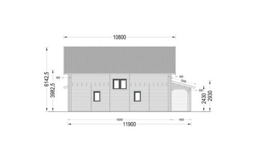 Wooden house DARLA (44+44 mm), 180 m²