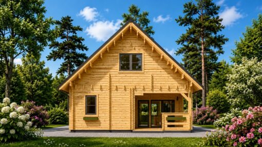 Two-Storey Wooden House DORIS (44+44 mm) – 80 m²