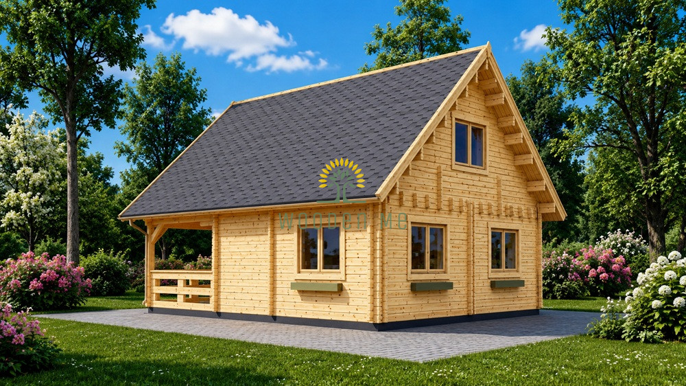 Two-Storey Wooden House DORIS (44+44 mm) – 80 m²