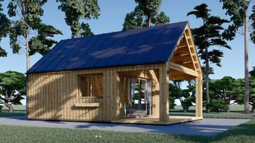 Wooden house AGATA 39 m² (44 mm + wooden paneling)
