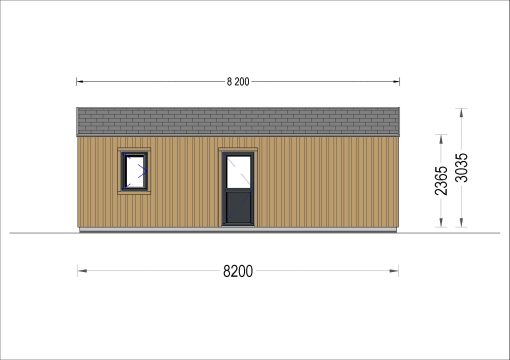 Wooden house ANGELA (44 mm + wooden paneling), 43 m²