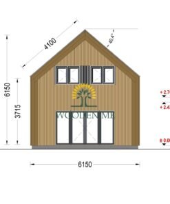 Wooden house ASTRID 120 m² (44 mm + wooden paneling)