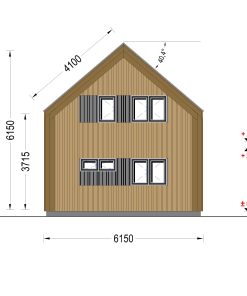 Wooden house ASTRID 120 m² (44 mm + wooden paneling)