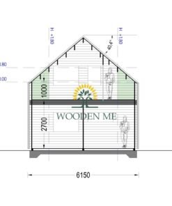 Wooden house ASTRID 120 m² (44 mm + wooden paneling)