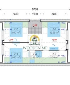 Wooden house ASTRID 120 m² (44 mm + wooden paneling)