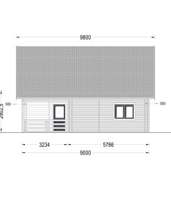Wooden house DORIS (44+44 mm), 80 m²