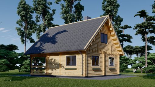 Wooden house DORIS (44+44 mm), 80 m²