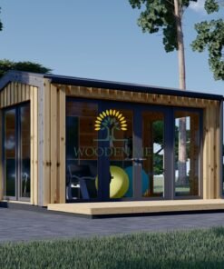 Garden shed EMMY 12 m² (34 mm + wooden paneling)