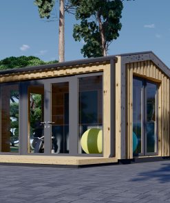 Garden shed EMMY 12 m² (34 mm + wooden paneling)