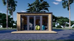 Garden shed EMMY 12 m² (34 mm + wooden paneling)