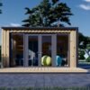 Garden shed EMMY 12 m² (34 mm + wooden paneling)