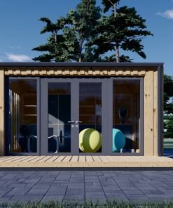 Garden shed EMMY 12 m² (34 mm + wooden paneling)