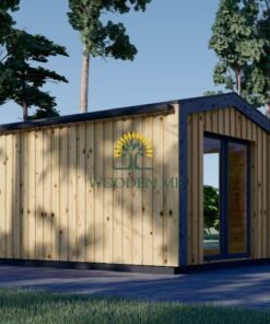 Garden shed EMMY 15 m² (34 mm + wooden paneling)