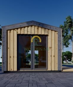 Garden shed EMMY 15 m² (34 mm + wooden paneling)