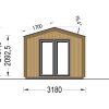 Garden shed EMMY 15 m² (34 mm + wooden paneling)