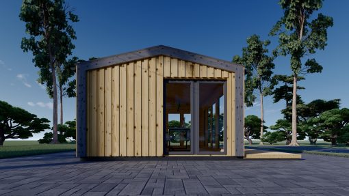 Garden shed EMMY 20 m² (34 mm + wooden paneling)
