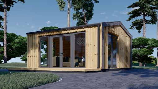 Garden shed EMMY 25 m² (34 mm + wooden paneling)