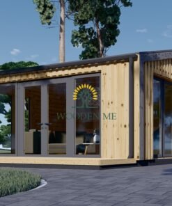 Garden shed EMMY 25 m² (34 mm + wooden paneling)