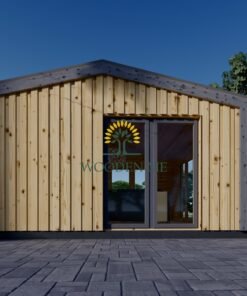 Garden shed EMMY 25 m² (34 mm + wooden paneling)