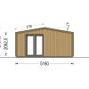 Garden shed EMMY 25 m² (34 mm + wooden paneling)
