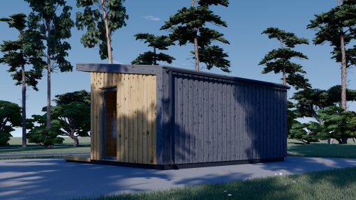 Garden shed EVELIN 15 m² (34 mm + wooden paneling)