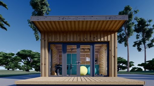 Garden shed EVELIN 12 m² (34 mm + wooden paneling)