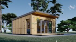 Garden shed EVELIN 25 m² (34 mm + wooden paneling)