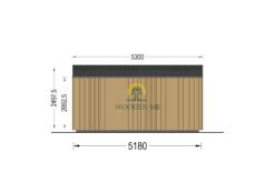 Garden shed EVELIN 25 m² (34 mm + wooden paneling)