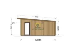 Garden shed EVELIN 25 m² (34 mm + wooden paneling)