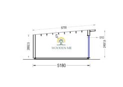 Garden shed EVELIN 25 m² (34 mm + wooden paneling)