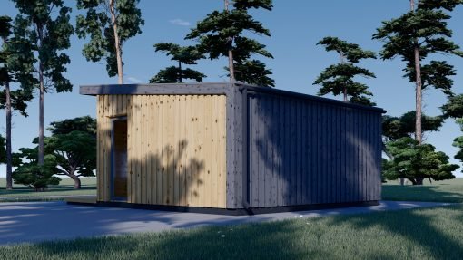 Garden shed EVELIN 25 m² (34 mm + wooden paneling)