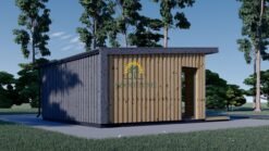 Garden shed EVELIN 25 m² (34 mm + wooden paneling)