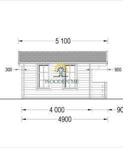 Wooden garden shed KING (44 mm), 4x5 m, 20 m²