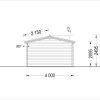 Wooden garden shed KING (44 mm), 4x5 m, 20 m²