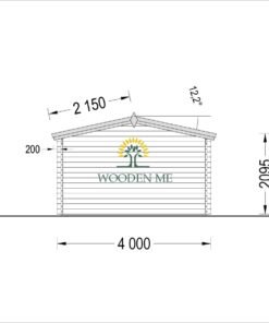 Wooden garden shed KING (44 mm), 4x5 m, 20 m²