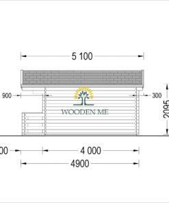 Wooden garden shed KING (44 mm), 4x5 m, 20 m²